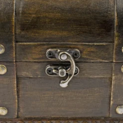 Schatztruhen, lasiertes Holz, mit Metall-Klappverschluss, 3 verschiedene Größen, 3 Stück