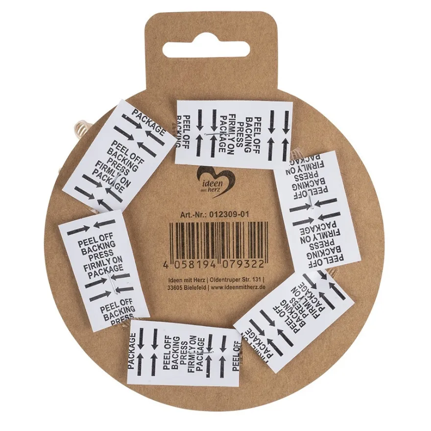 Schleifen Jute, Ø 5 cm, naturweiß, selbstklebend, 6 Stück