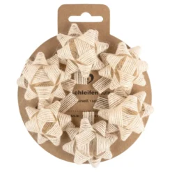 Schleifen Jute, Ø 5 cm, naturweiß, selbstklebend, 6 Stück