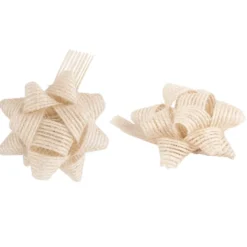 Schleifen Jute, Ø 5 cm, naturweiß, selbstklebend, 6 Stück