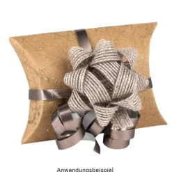 Schleifen Jute, Ø 5cm, taupe, selbstklebend, 6 Stück