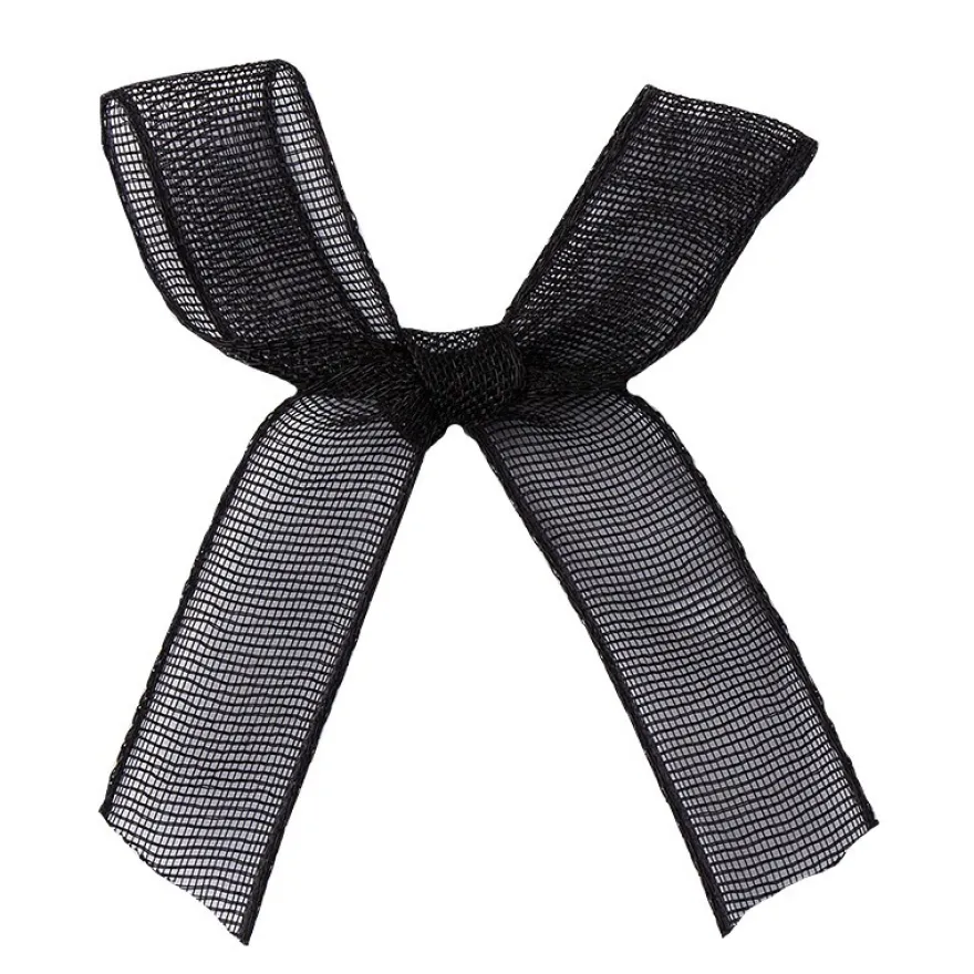 Schleifen, Organza, Bandbreite 7mm, 50 Stück, schwarz