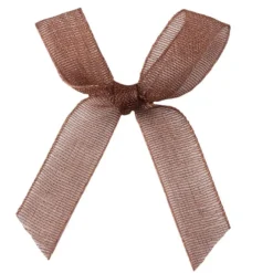 Schleifen, Organza, Bandbreite 7mm, 50 Stück, schoko