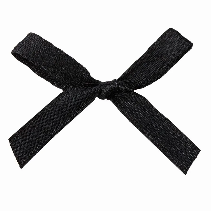 Schleifen, Satin, Bandbreite 7mm, 50 Stück, schwarz