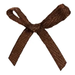Schleifen, Satin, Bandbreite 3mm, 50 Stück, schoko