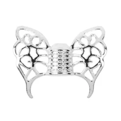 Schmetterlingsflügel, Design 1, 1,9cm x 1,5cm, silber, 20 Stück