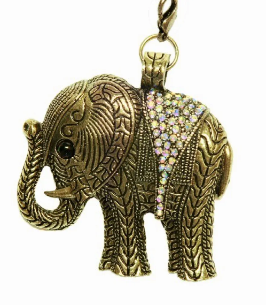 Schmuckanhänger Elefant, 5,9 x 5,4 cm, messingfarben