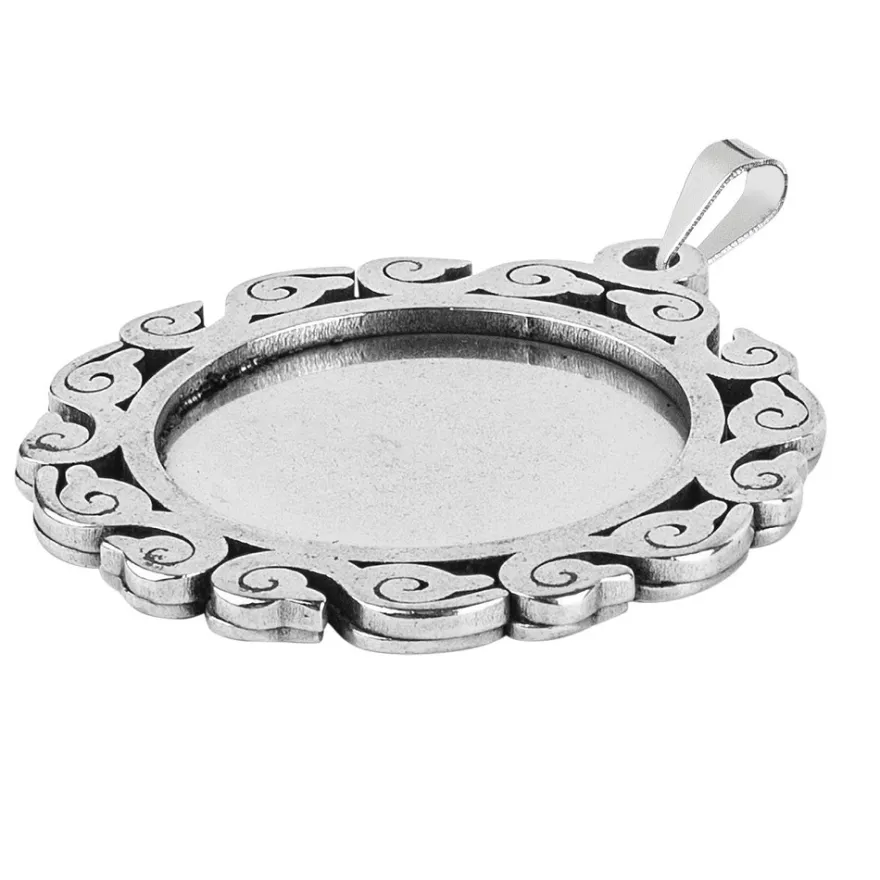 Schmuckanhänger, Rohling, Ø 3,7cm, silber