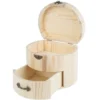 Schmuckkästchen, Holz, 16,5cm x 13,5cm x 12,5cm, mit Schublade und verschließbarem Deckel