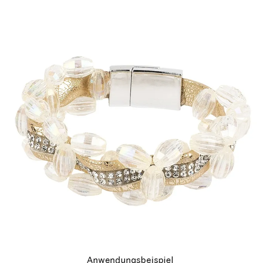 Schmuck Lederbänder, 50cm lang, verschiedene Designs, gold, 6 Stück
