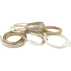Schmuck Lederbänder, 50cm lang, verschiedene Designs, gold, 6 Stück
