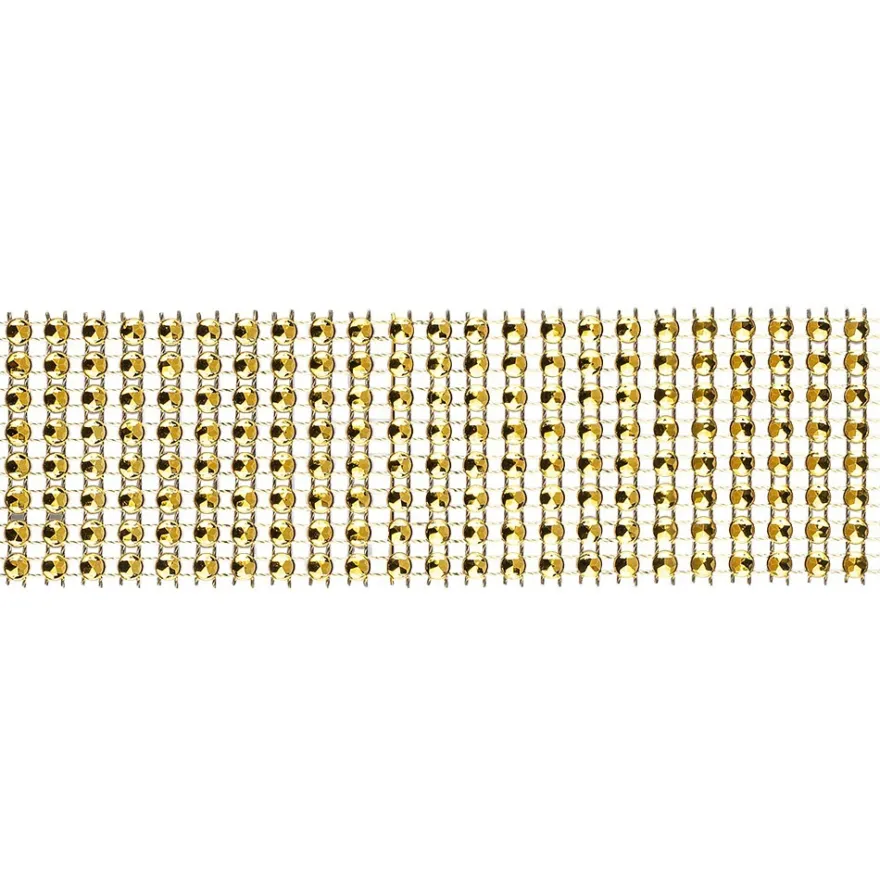 Schmucknetz-Band, 4,3cm breit, 1,5m lang, gold