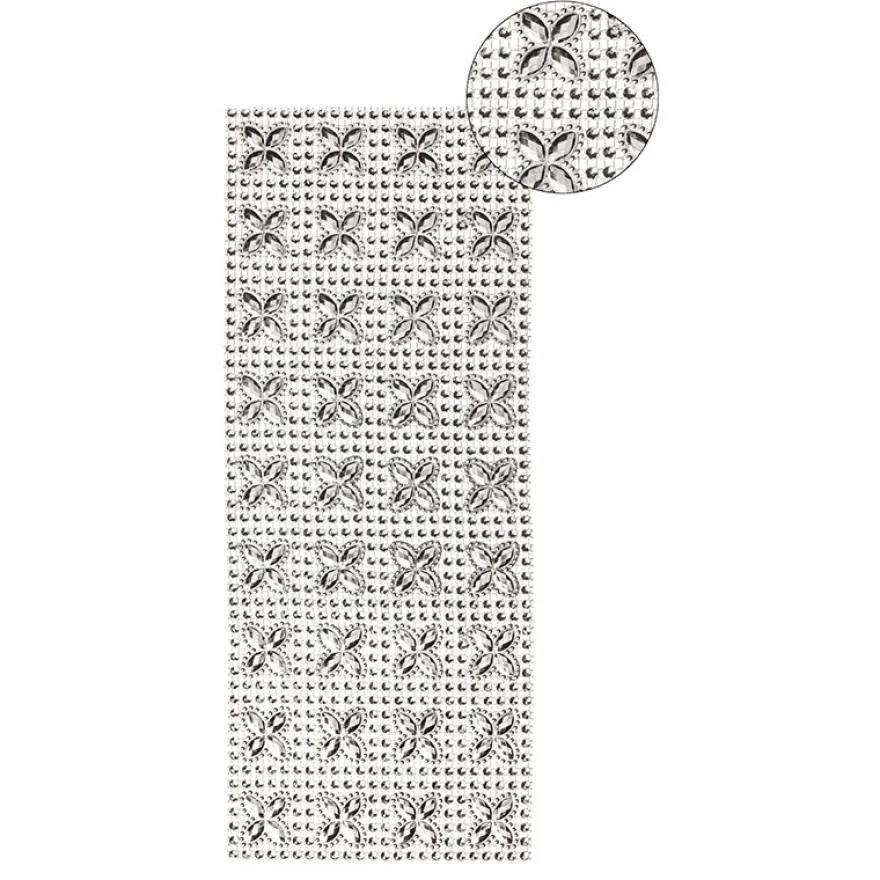 Schmuck-Netz, selbstklebend, 12 x 30 cm, silber, Design 14