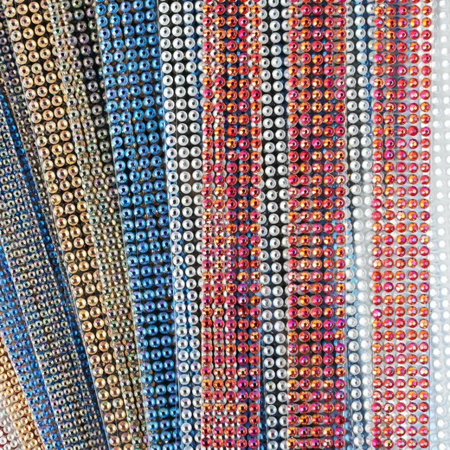 Schmuckstein-Bordüren, Collier, 10cm x 30cm, rund, versch. Farben & Größen, selbstklebend, 10 Bogen