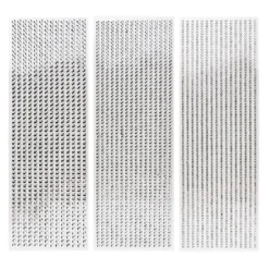 Schmuckstein-Bordüren, metallic, 10cm x 30cm, verschiedene Größen, facettiert, silber, 3 Bogen