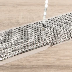 Schmuckstein-Bordüren, metallic, 10cm x 30cm, verschiedene Größen, facettiert, silber, 3 Bogen