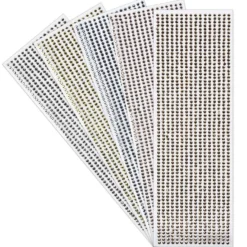 Schmuckstein-Bordüren, Metallic, Ø 4mm, selbstklebend, facettiert, verschiedene Farben, 5 Stück