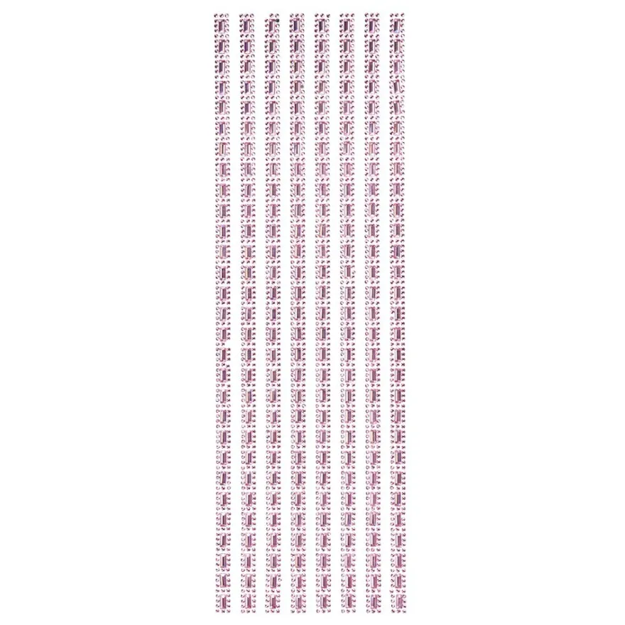 Schmuckstein-Bordüren Mira, selbstklebend, facettiert, 29cm, rosa-irisierend