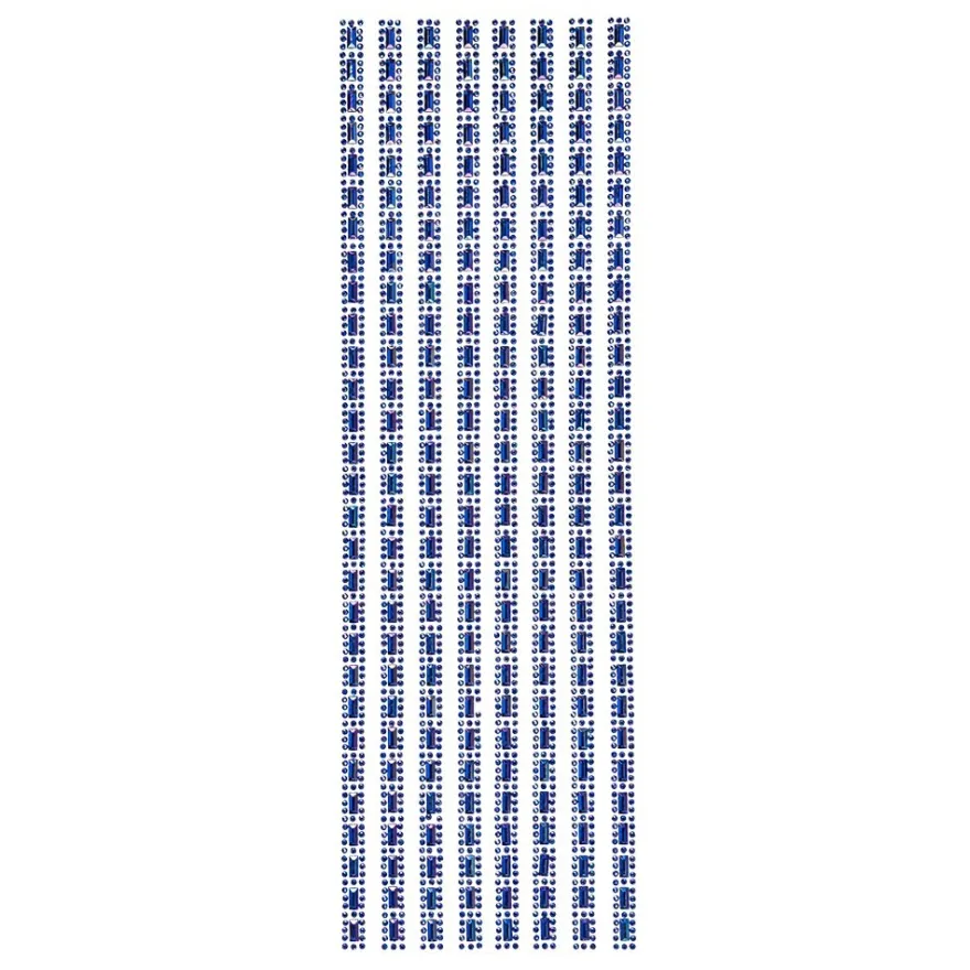 Schmuckstein-Bordüren Mira, selbstklebend, facettiert, 29cm, blau-irisierend