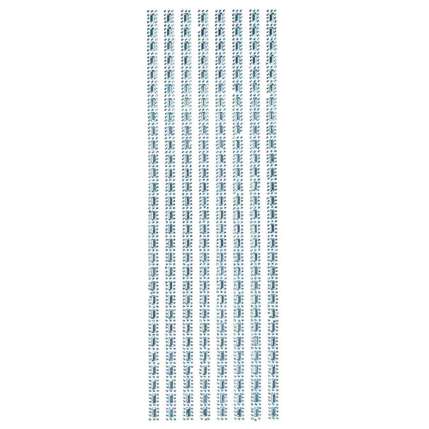 Schmuckstein-Bordüren Mira, selbstklebend, facettiert, 29cm, hellblau-irisierend