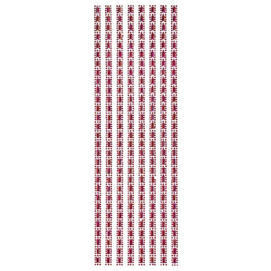 Schmuckstein-Bordüren Mira, selbstklebend, facettiert, 29cm, rot-irisierend