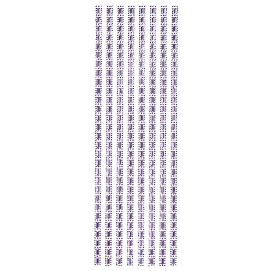 Schmuckstein-Bordüren Mira, selbstklebend, facettiert, 29cm, violett-irisierend