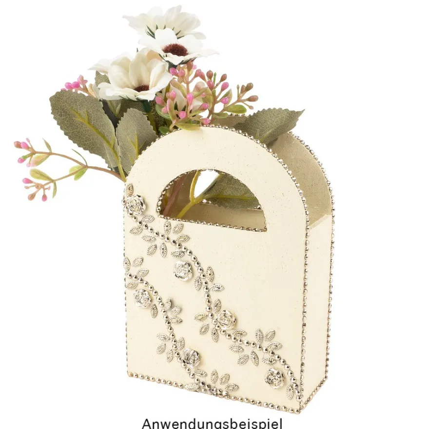 Schmuckstein-Bordüren Rose, 10cm x 30cm, selbstklebend, 10 Metallic-Farben, 10 Bogen