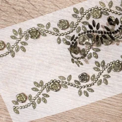 Schmuckstein-Bordüren Rose, 10cm x 30cm, selbstklebend, 10 Metallic-Farben, 10 Bogen