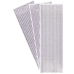 Schmuckstein-Bordüren, rund: Ø 3mm, Ø 4mm, Ø 5mm, selbstklebend, facettiert, flieder, 3 Bogen