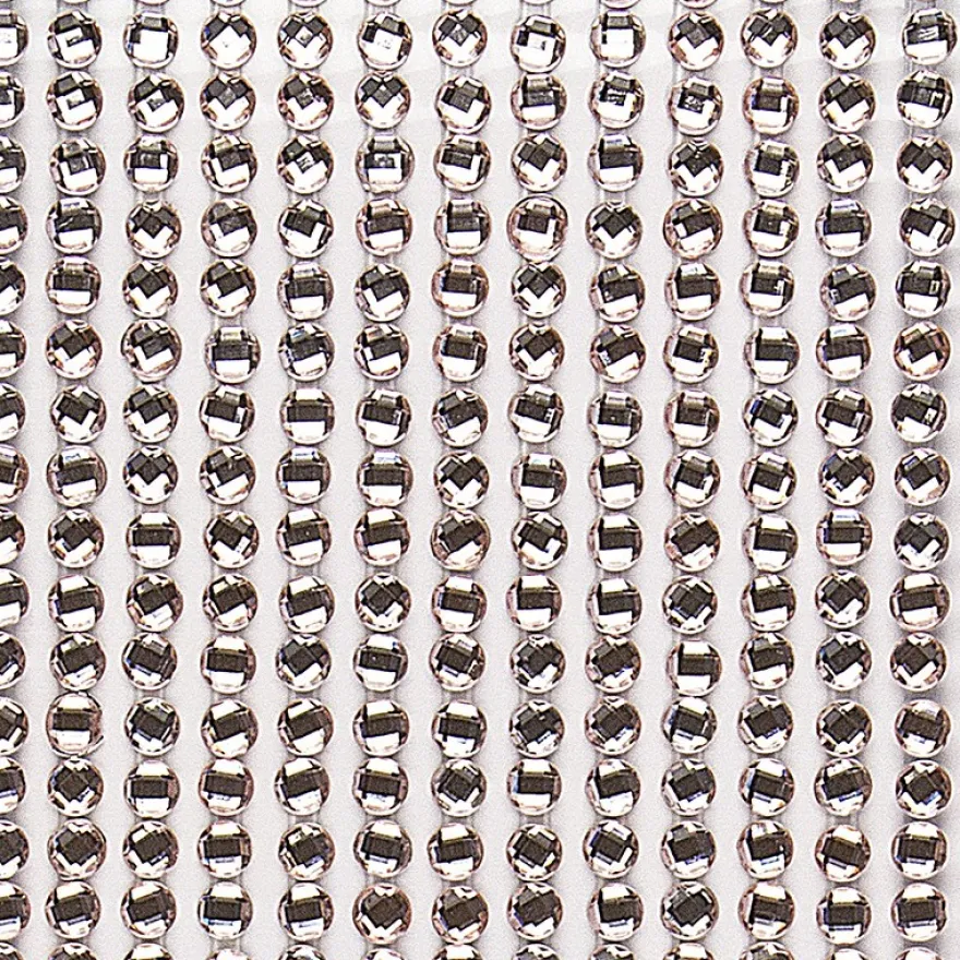 Schmuckstein-Bordüren, rund: Ø 3mm, Ø 4mm, Ø 5mm, selbstklebend, facettiert, rosé, 3 Bogen