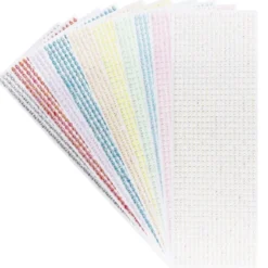Schmuckstein-Bordüren, selbstklebend, facettiert, irisierend, 10cm x 30cm, Tropfen, 10 stück