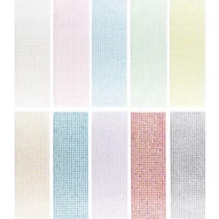 Schmuckstein-Bordüren, selbstklebend, facettiert, irisierend, 10cm x 30cm, Tropfen, 10 stück