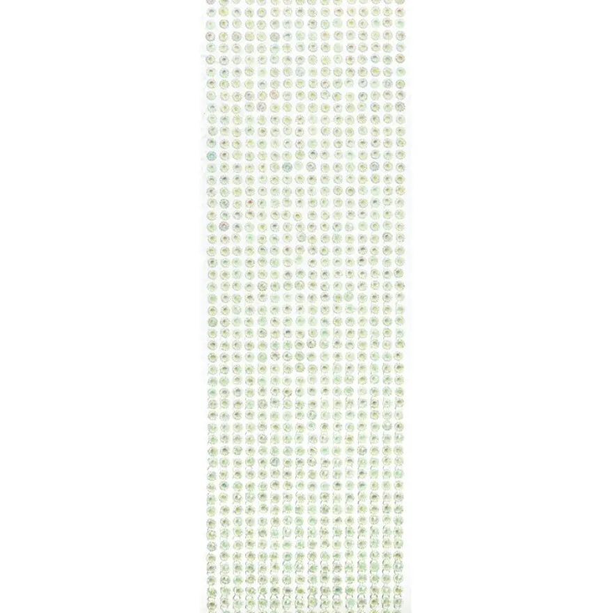 Schmuckstein-Bordüren, selbstklebend, facettiert, irisierend, Ø5mm, 29cm, 16 Stück, hellgrün
