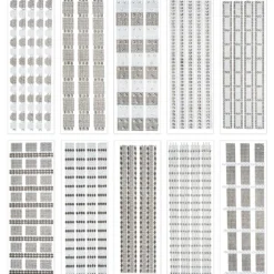 Schmuckstein-Bordüren Vielfalt, selbstklebend, 10 verschiedene Designs, 10 Bogen