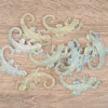 Schmucksteine, Gecko, 3,5cm x 5cm, klar, irisierend, silberne Rückseite, 10 Stück
