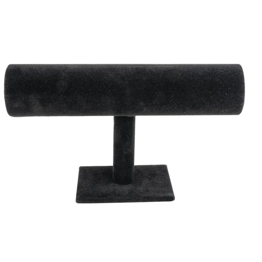 Schmuckständer für Armbänder & Uhren, 23,5cm x 7cm x 13,5cm, schwarz, Samt-Optik