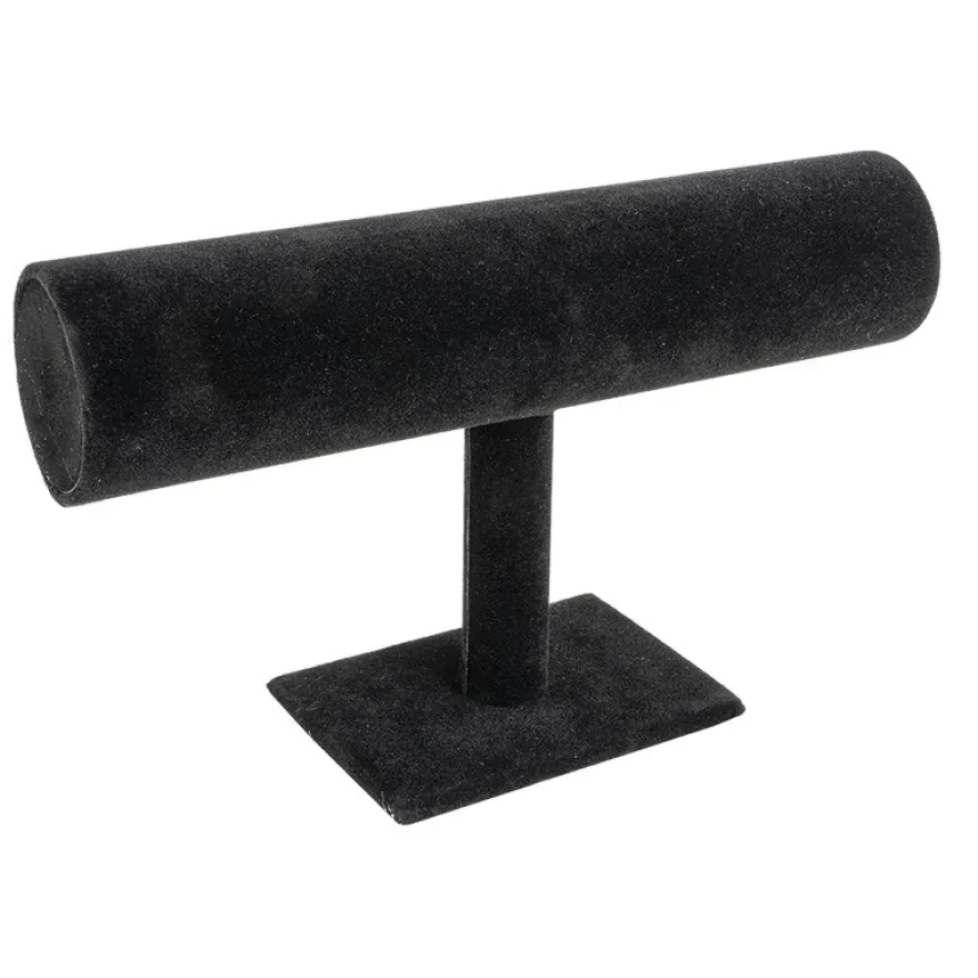 Schmuckständer für Armbänder & Uhren, 23,5cm x 7cm x 13,5cm, schwarz, Samt-Optik