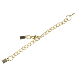 Schmuck-Verschlüsse, Kette mit Karabiner, 7cm, gold, 2 Quetsch-Verschlüsse, 5 Stück