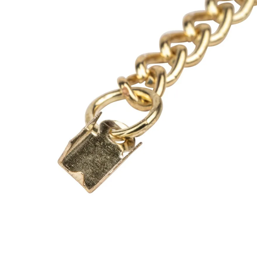 Schmuck-Verschlüsse, Kette mit Karabiner, 7cm, gold, 2 Quetsch-Verschlüsse, 5 Stück