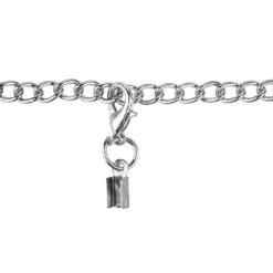 Schmuck-Verschlüsse, Kette mit Karabiner, 7cm, silber, 2 Quetsch-Verschlüsse, 5 Stück