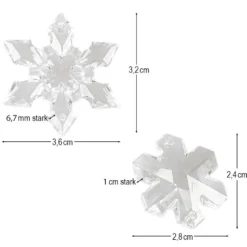Schneeflocken-Anhänger mit Verbindungsringen, transparent, klar, 150-teilig