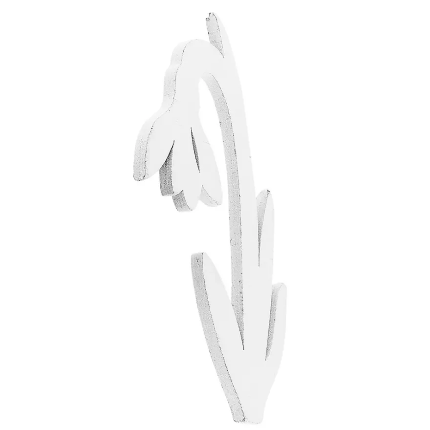 Schneeglöckchen, Holz, 12,1cm x 7,3cm x 0,5cm, weiß, 15 Stück