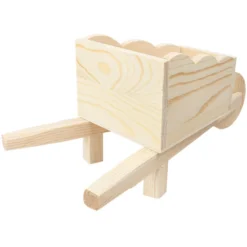 Schubkarre, Holz, 27cm x 10,3cm x 11,9cm