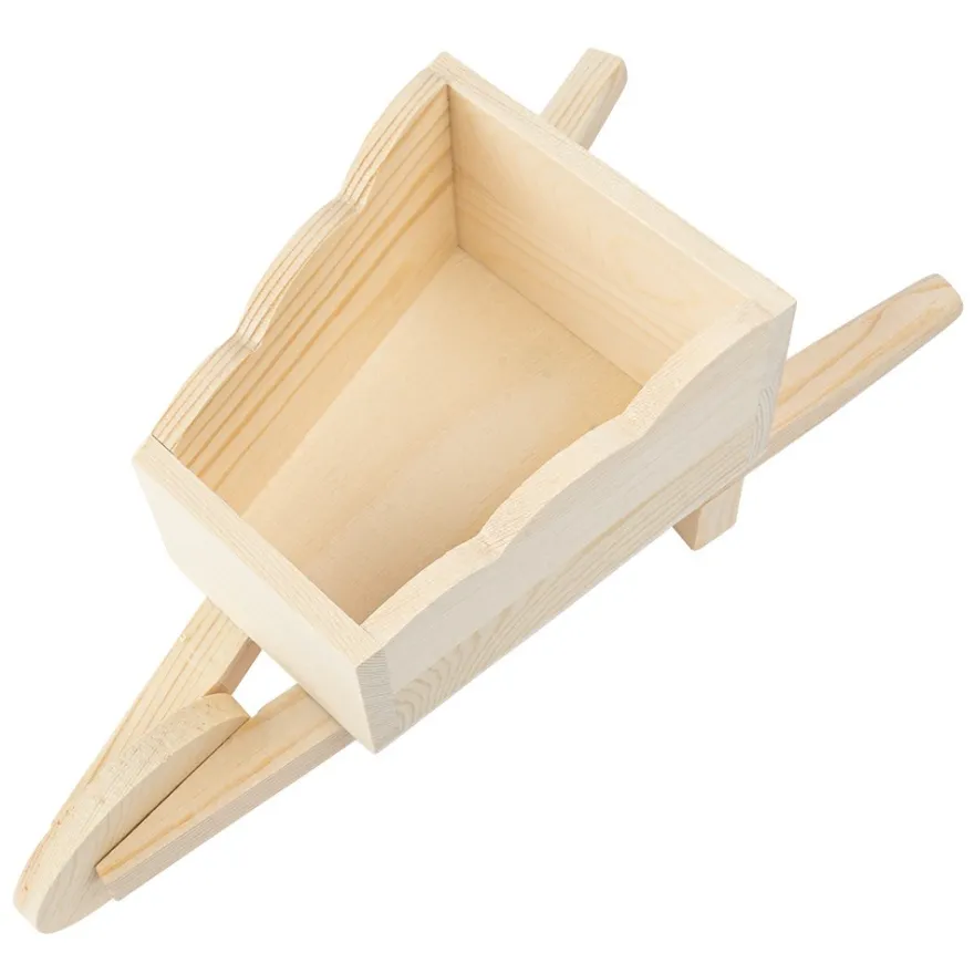Schubkarre, Holz, 27cm x 10,3cm x 11,9cm