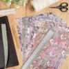 Selbstklebende Stoffe, Blumen 1, DIN A4, verschiedene Designs, 10 Stück