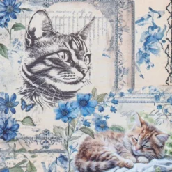 Selbstklebende Stoffe, Katzen, DIN A4, verschiedene Designs, 10 Stück