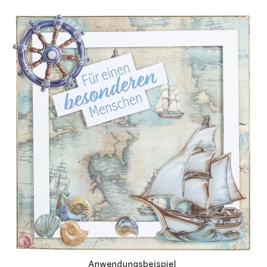 Selbstklebende Stoffe, Maritim 2, DIN A4, verschiedene Designs, 10 Stück