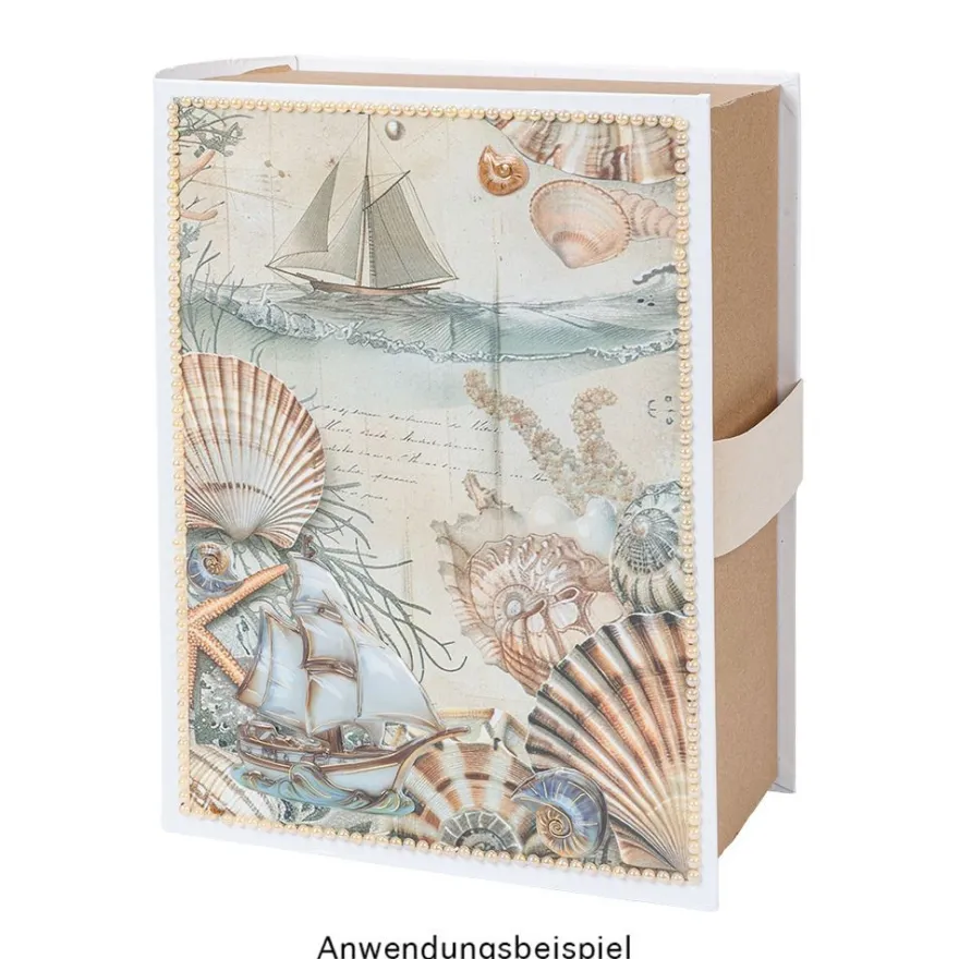 Selbstklebende Stoffe, Maritim 2, DIN A4, verschiedene Designs, 10 Stück
