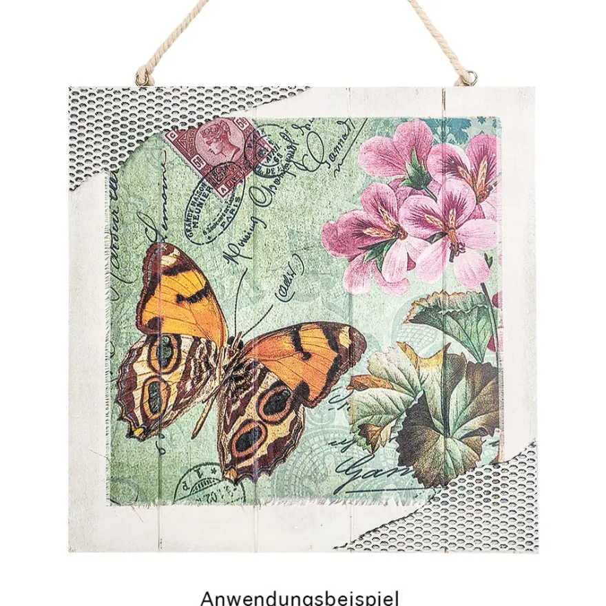 Selbstklebende Stoffe, Vintage, 20cm x 30cm, 8 Designs, selbstklebend, 8 Stück