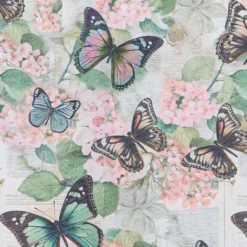 Selbstklebende Stoffe, Vintage-Blumen, DIN A4, verschiedene Designs, 10 Stück